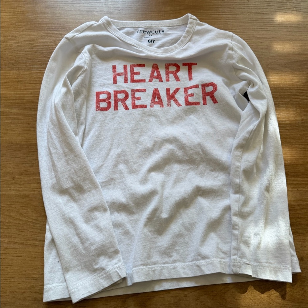 Crewcuts White Tee with Red Heart Breaker